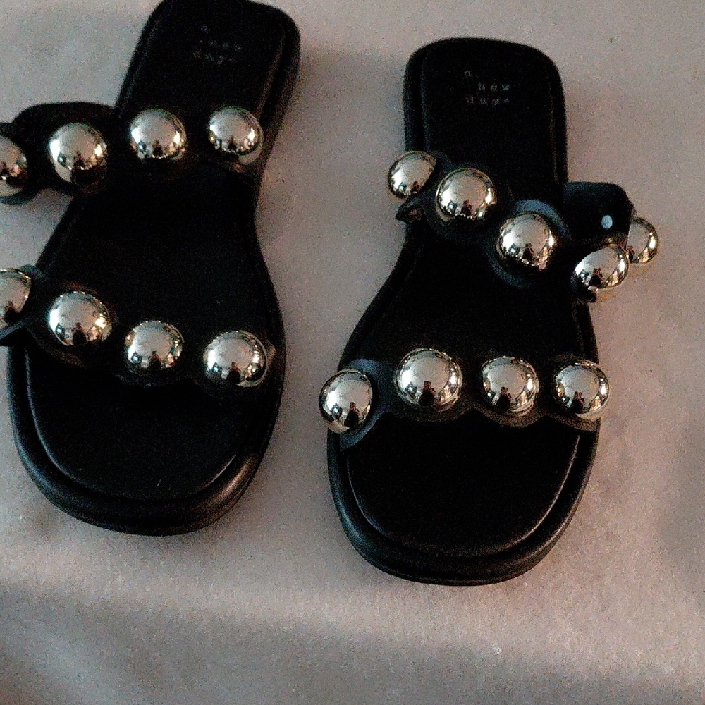 Target Black Sandals with Gold  Accents